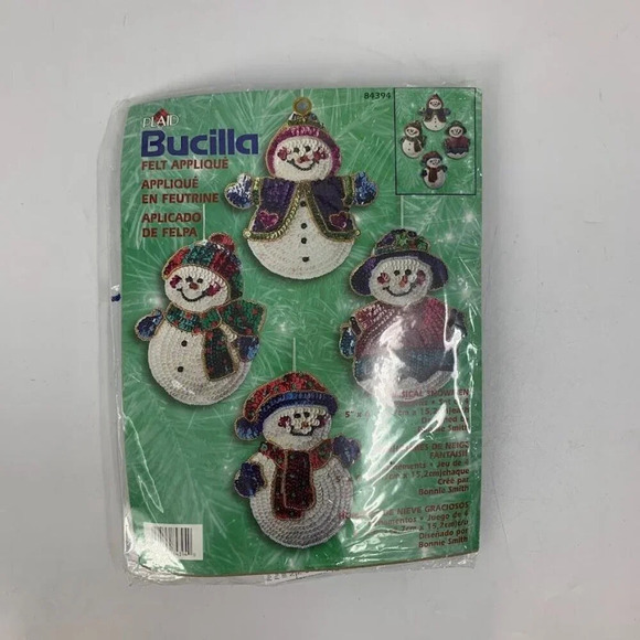 Bucilla Whimsical Snowmen Set of 4 Ornaments Sequins Christmas Craft Kit‎ 84394 - Picture 1 of 5